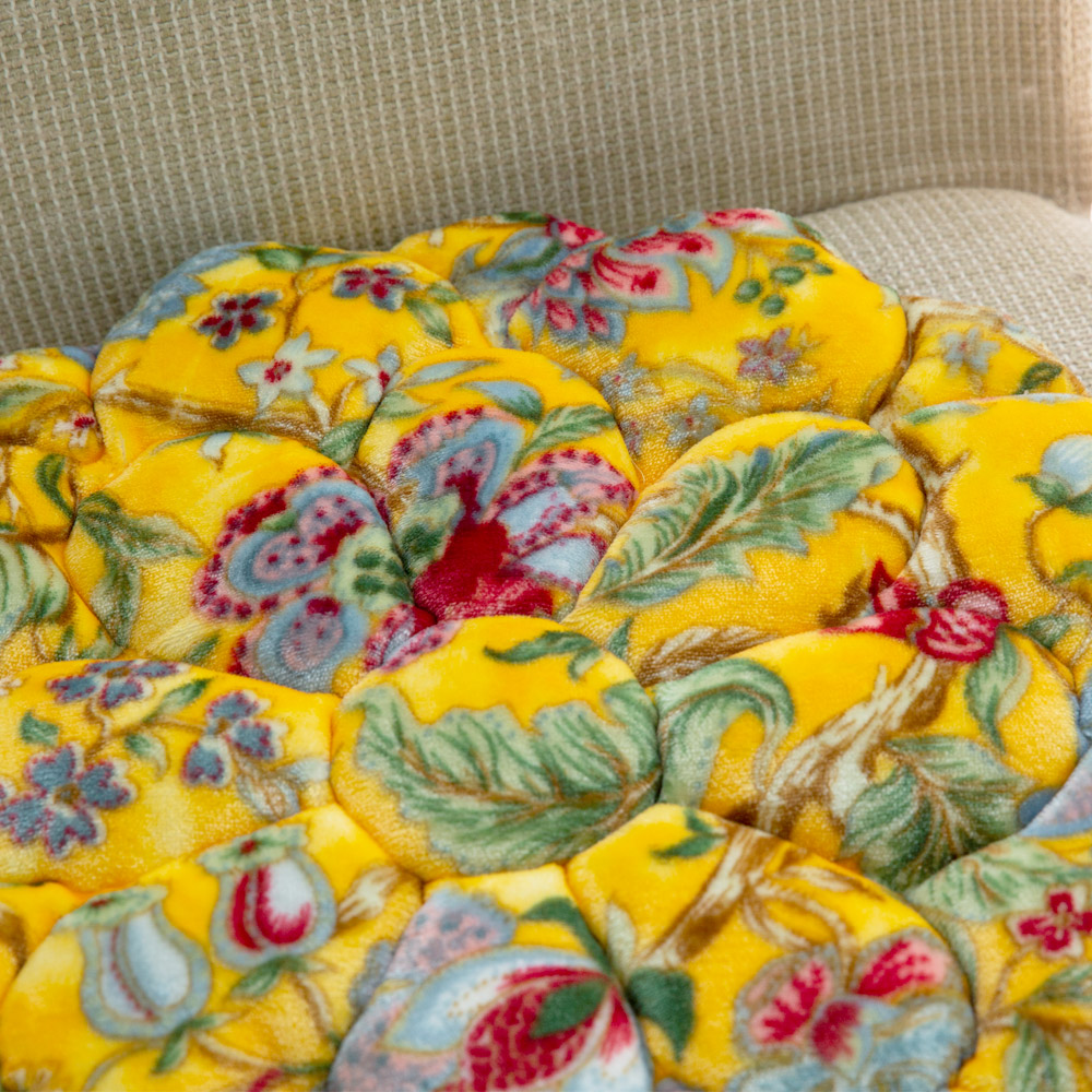 바세티 사계절 쿠션 극세사 블루, 1인용 원형