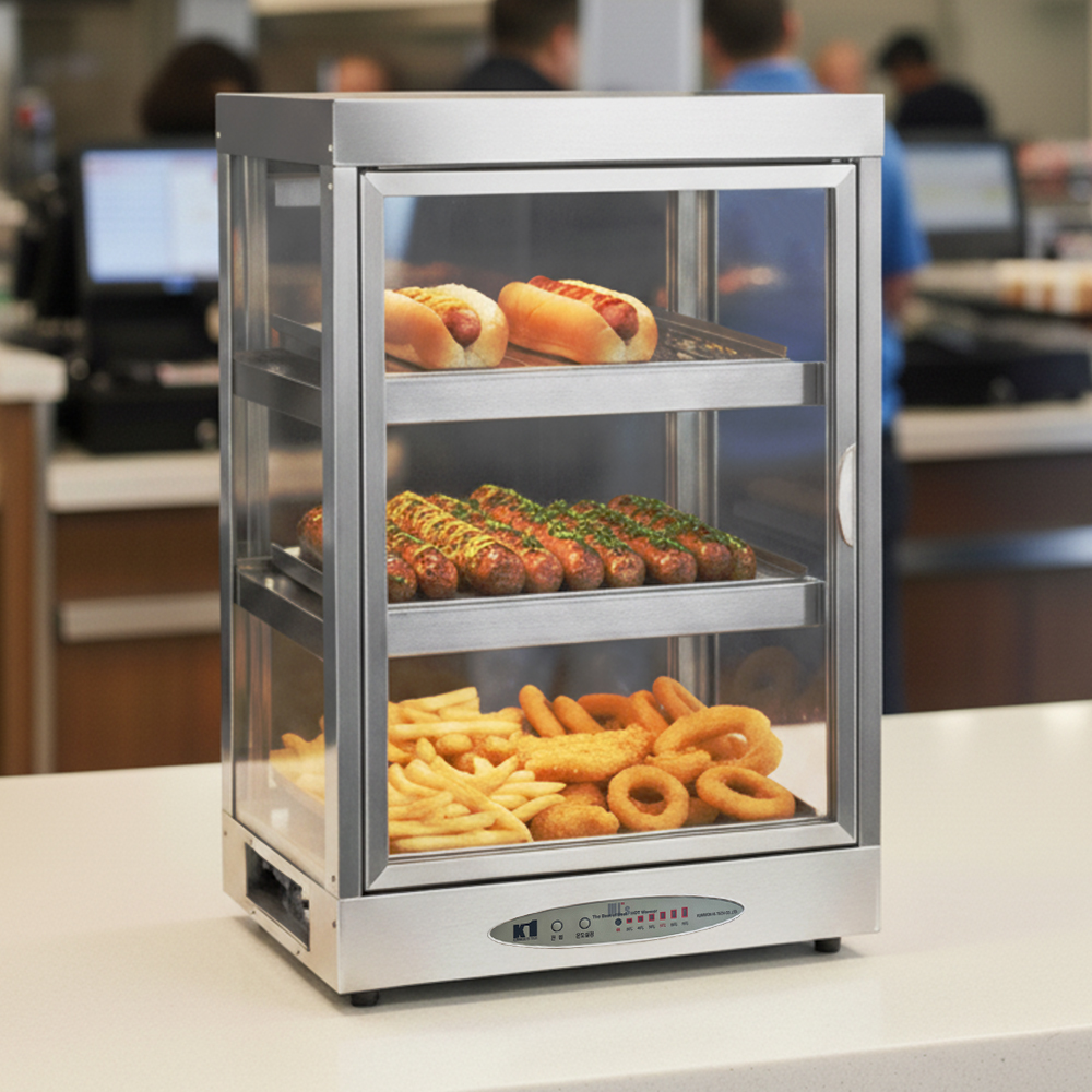푸드 온장고 쇼케이스 KHU-083HD 분식 족발 핫도그 온장 쇼케이스 3단 스텐 사각형
