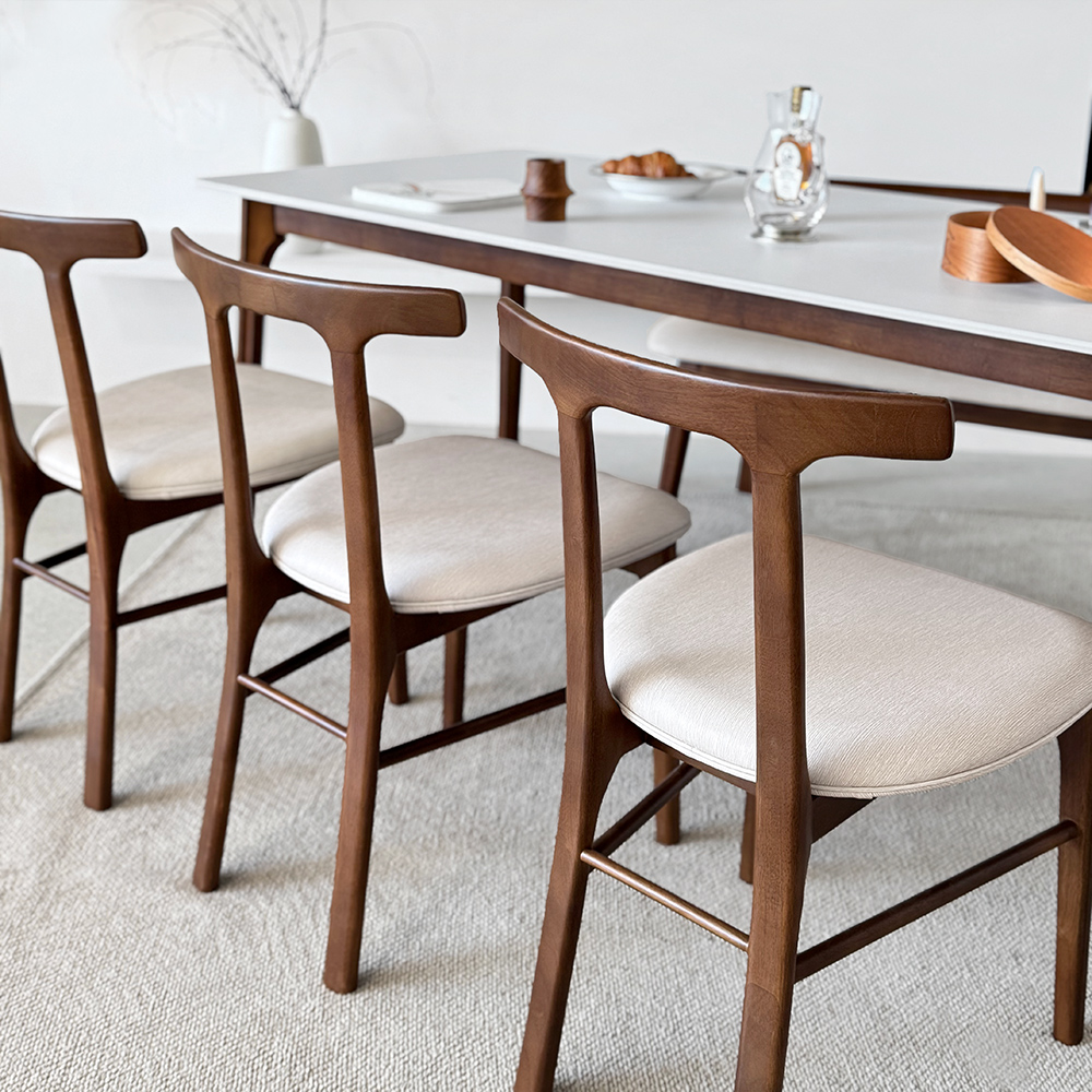 라라 6인용 원목 포세린 세라믹 식탁세트 식탁+의자3+벤치1, 1800mm, 퓨어화이트