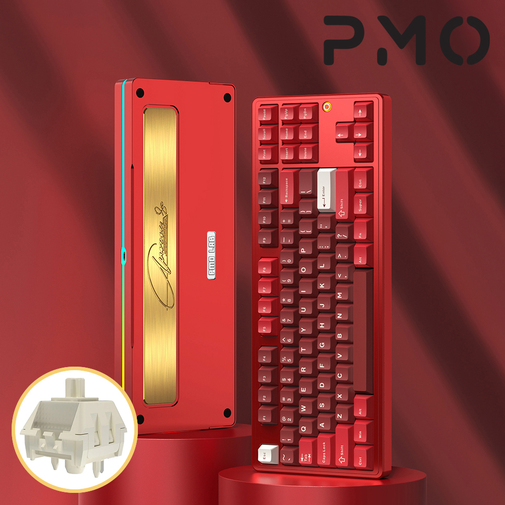 [국내정발] PMO 오로라80 풀알루미늄 레드, SUS + FR4 + 월신축 - 상품 이미지