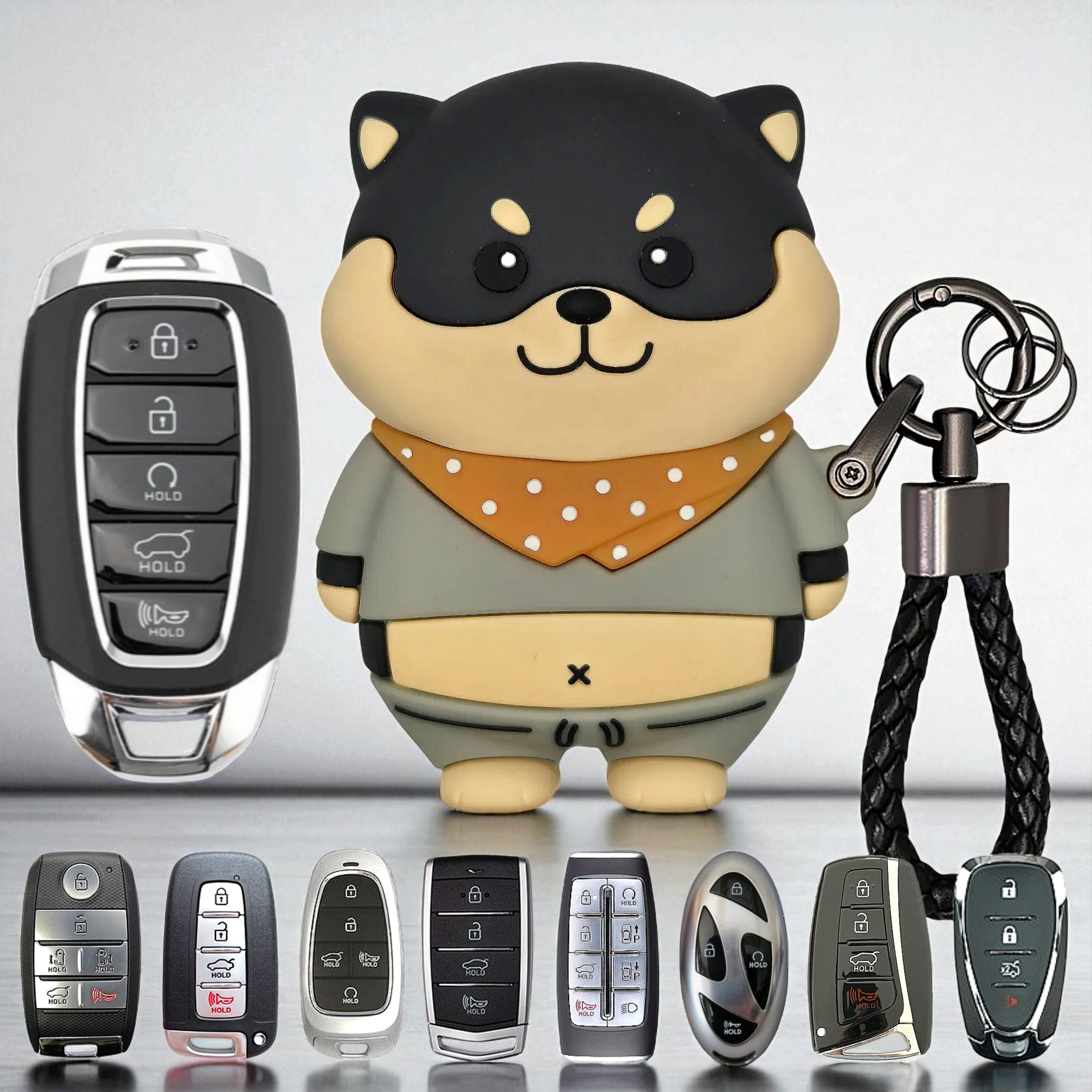 바이어웨이 강아지 차 키케이스 귀여운 캐릭터 현대 스마트 차키커버 홀더 현대 K 제품 이미지