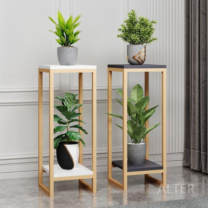 선반 화분 스탠드 식물 진열대 철제 인테리어 거치대 정리대 검정선반+흰색(75x30cm) - 상세 이미지 2