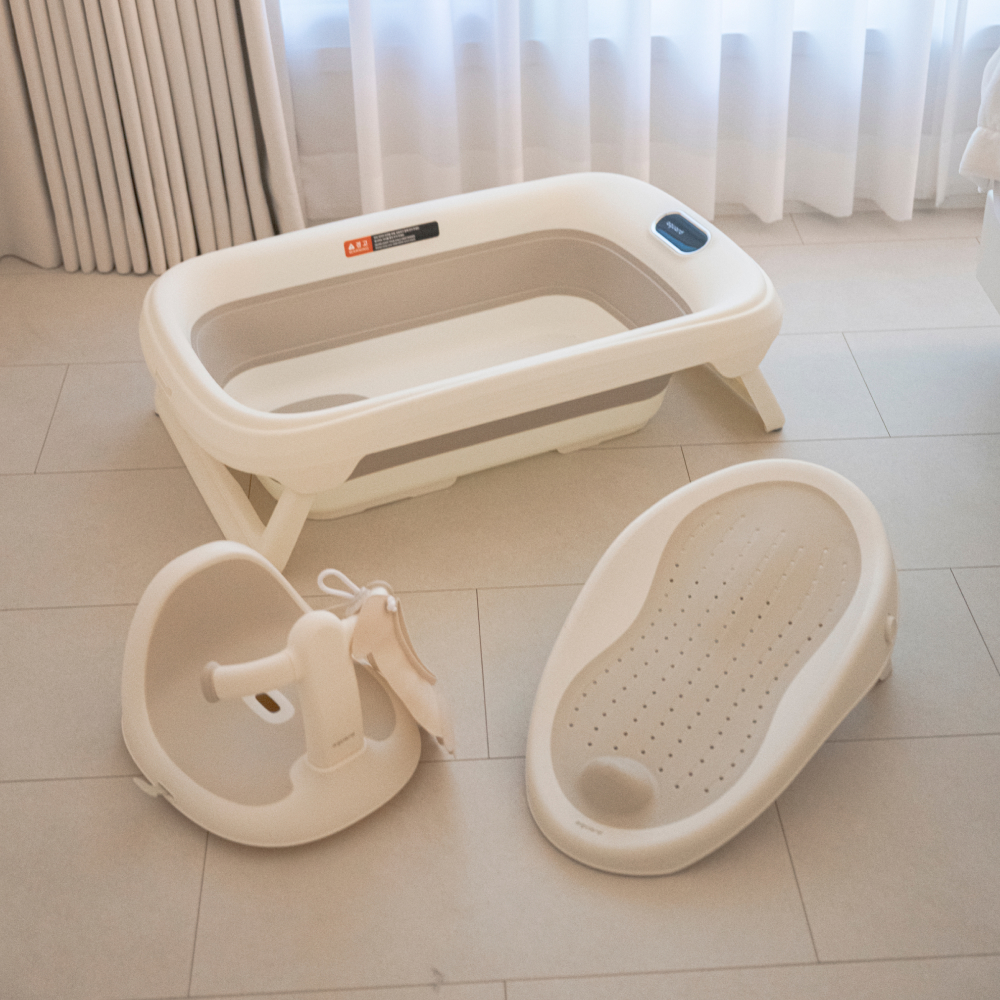 아가드 디지털 온도 측정 접이식 아기 욕조 신생아 폴딩 유아 욕조