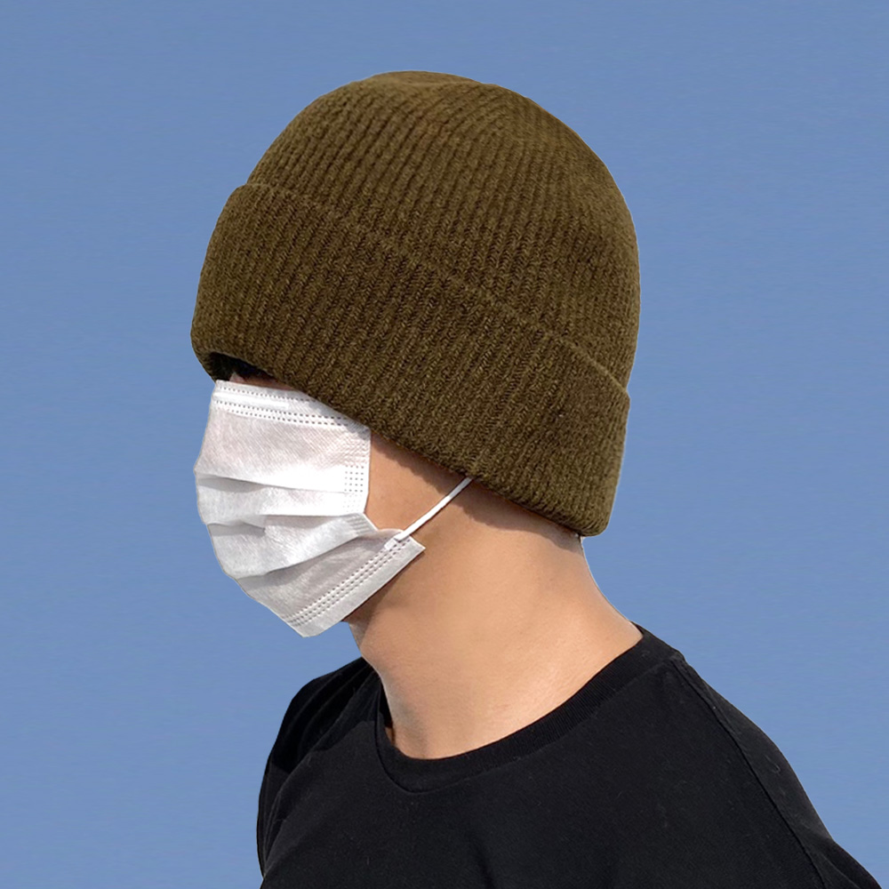 64cm 울 80% 빅사이즈 숏비니 대두 큰 모자 니트 남자 여자 겨울 무지 골지