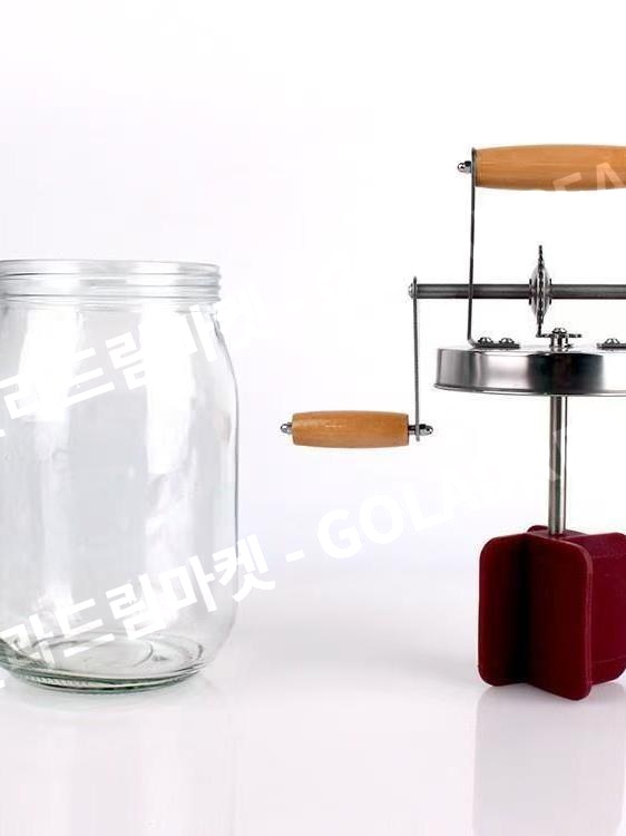 수제 버터 제조기 유리 핸드크랭크 홈메이드 크림치기기 1000ml 투명 - 상세 이미지 5