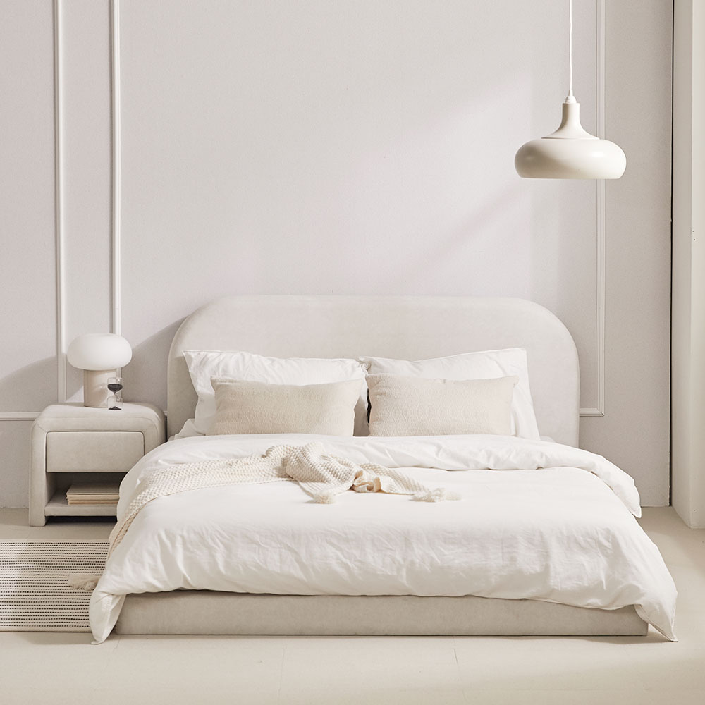 바스포르 몽글 아쿠아텍스 패브릭 저상형 호텔 낮은 침대프레임 Q 다리제외