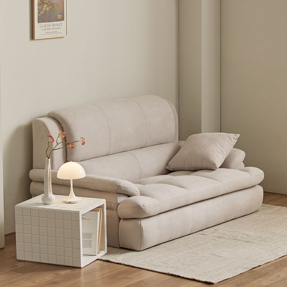 장인가구 콤마 푹신한 아쿠아 패브릭 좌식 예쁜 거실 카페 미니 소파 2인