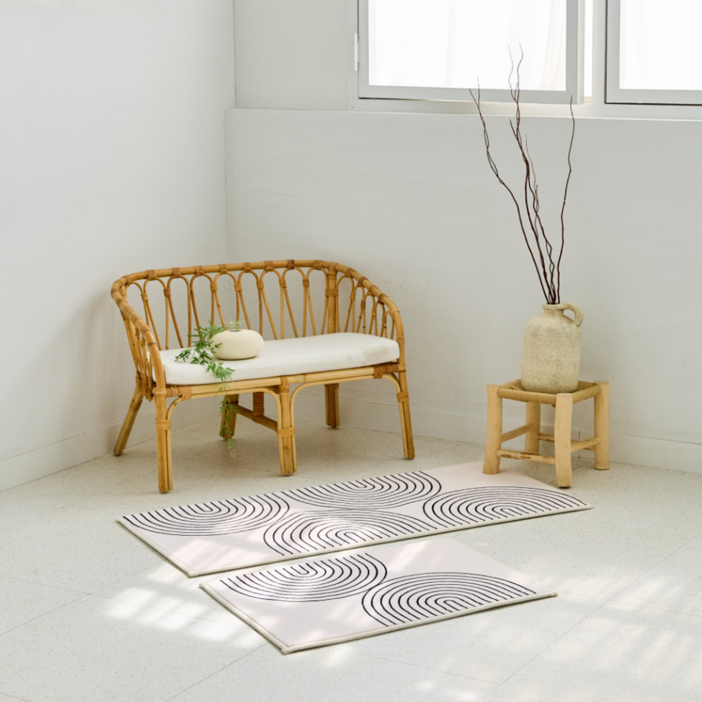 스타일러그 북유럽 모던 클래식 카페트 메트 아르코 라인, 50x110cm