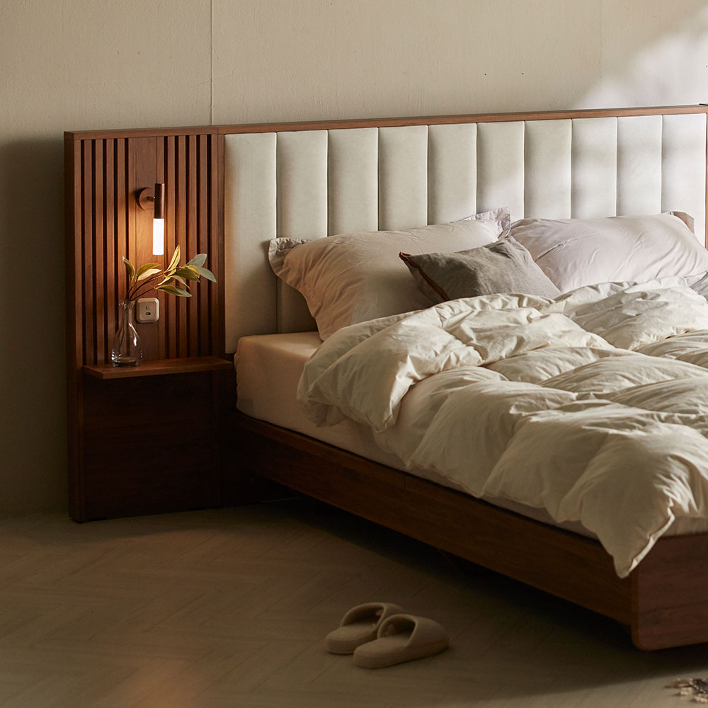 장인가구 로시 아쿠아패브릭 템바보드 호텔식침대 프레임 Q 일반형