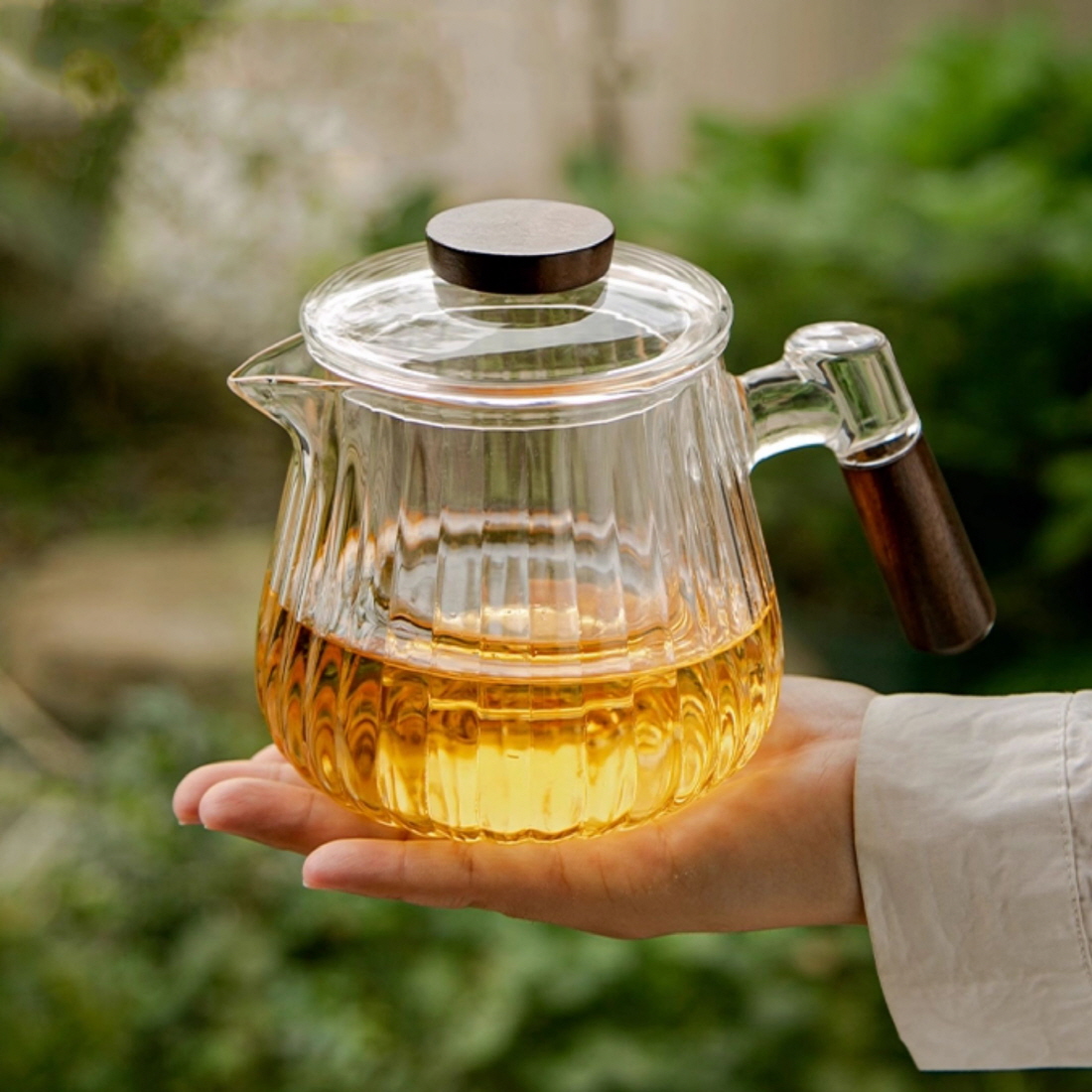 빈티지 직화내열 유리 티팟 차우리는도구 녹차 홍차 티메이커 차우림포트 700ml