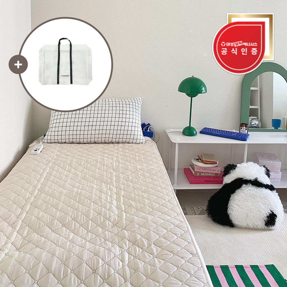 대성쎌틱 탄소 카본매트 전기매트 EMF 그래핀 전기요 전자파없는 캠핑 1인용 베이지 싱글