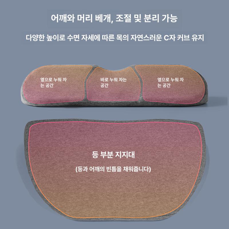 메모리 여행 메모리폼 폼 부드러운 쿠션 낮잠 목 베개 엘레강트그레이 - 상세 이미지 4