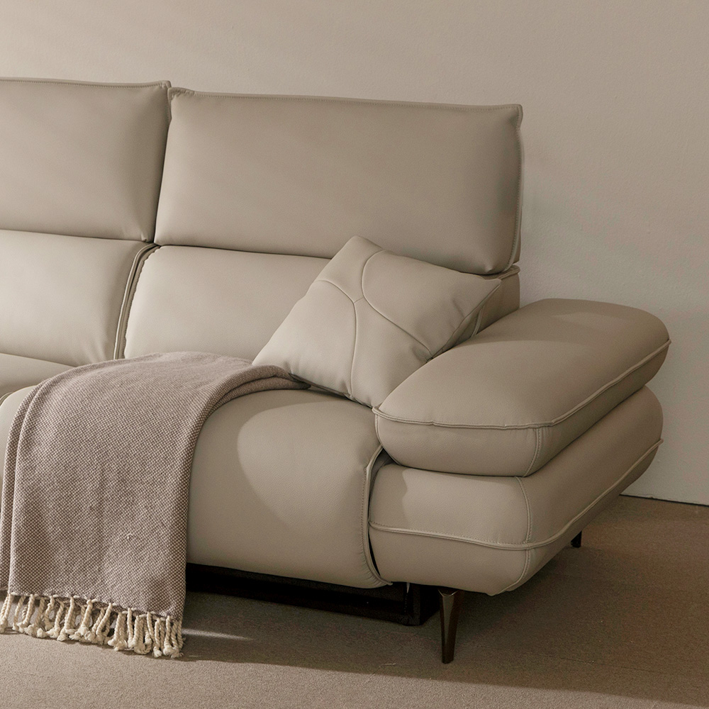 장인가구 판토 3인용 양방향 전동 가죽 리클라이너 소파 오토 헤드레스트