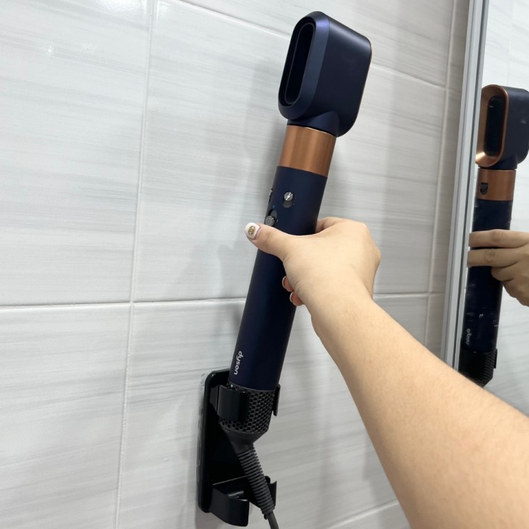 무타공 고데기 거치대 블랙 - 상품 이미지