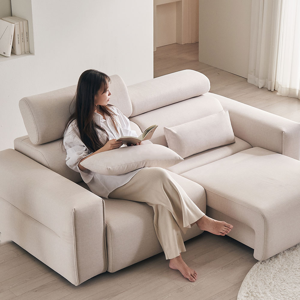 장인가구 조디 수유의자 전동 슬라이딩 확장형 1인용 리클라이너 가죽 소파 독서 수면의자