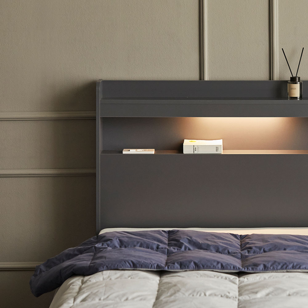 장인가구 메이비 LED 직선헤드 수납 침대프레임 싱글 S (높이230) 상세 이미지 4