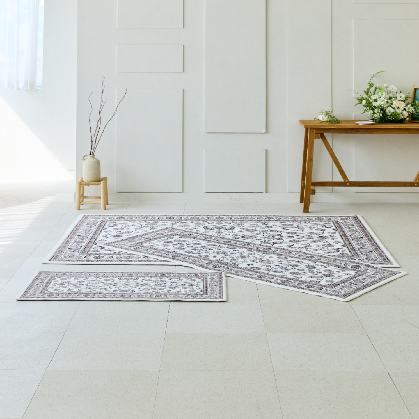 스타일러그 북유럽 모던 클래식 카페트 매트 올오버 샌드스톤, 50x110cm