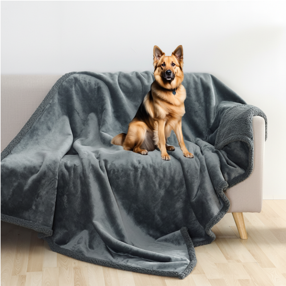위드레오 강아지 담요 이불 고양이 블랭킷 방수 소파 커버 그래이, S