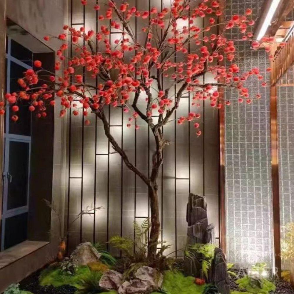 인조 감나무 홍시 모조 가짜 나무 모형 관상목 조화 인조목 2.5x2m - 상품 이미지