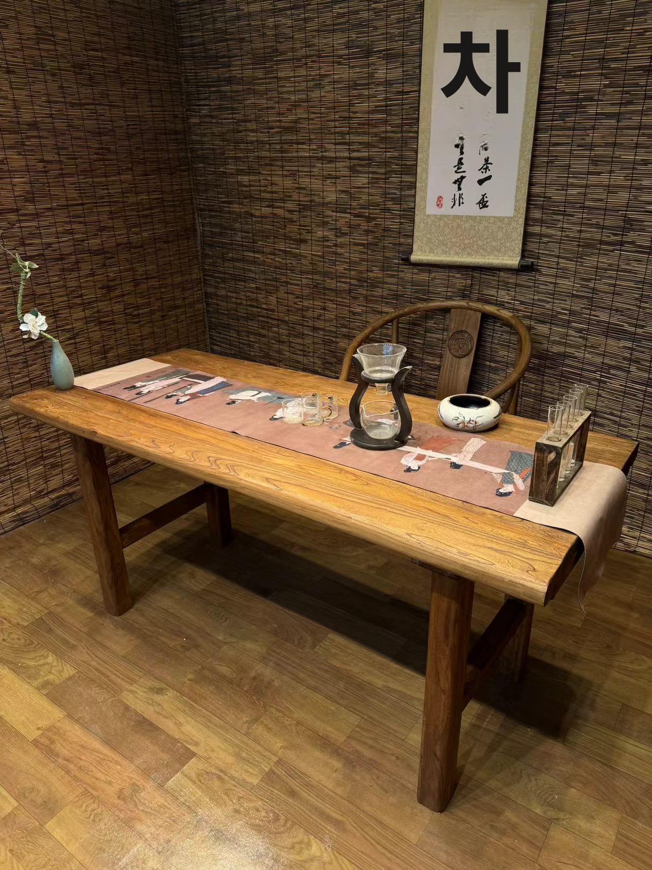 빈티지 고재테이블 식탁 대형 오래된 앤틱 카페 나무 160x60x75 - 상세 이미지 3