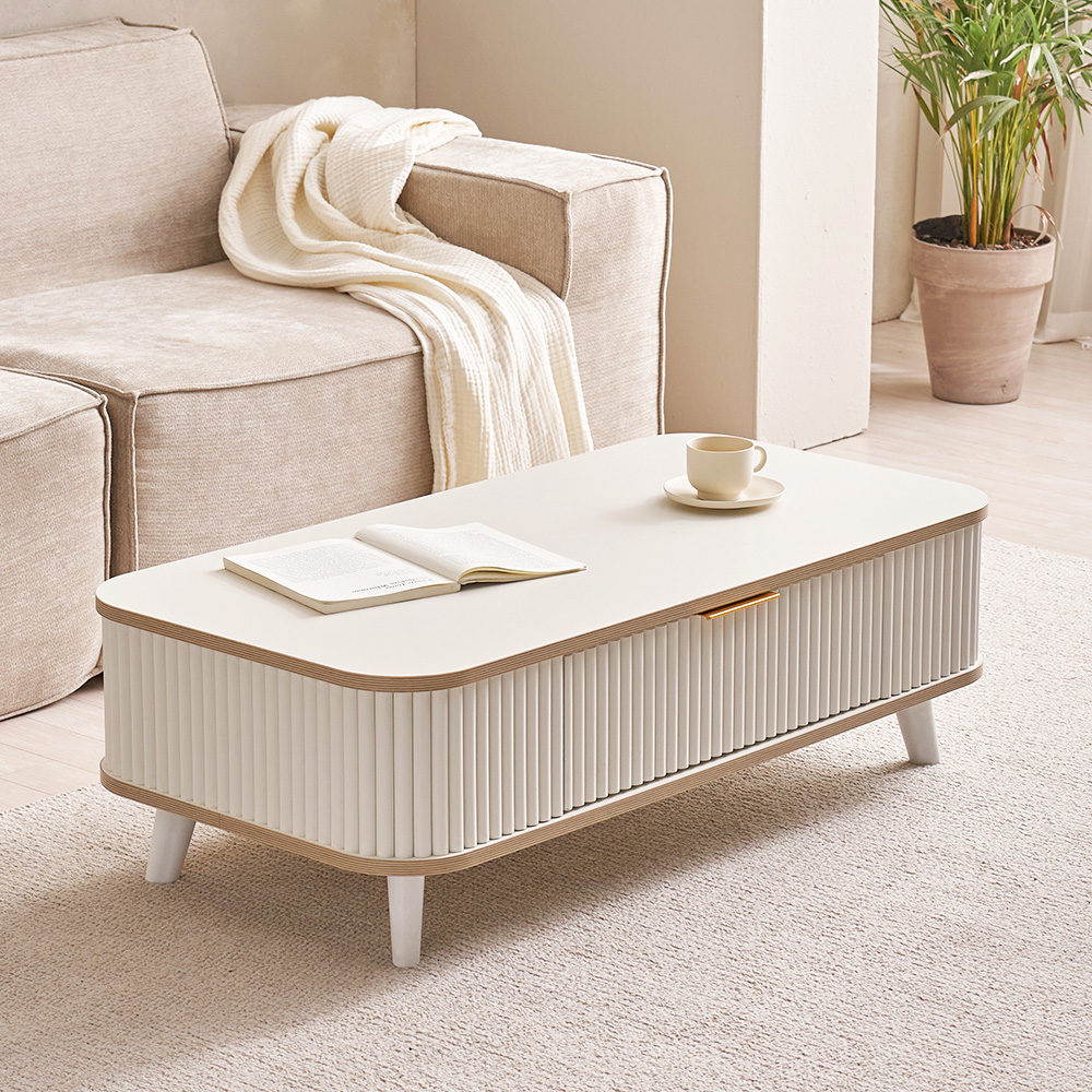 장인가구 마린 템바보드 티 수납 거실 소파 테이블