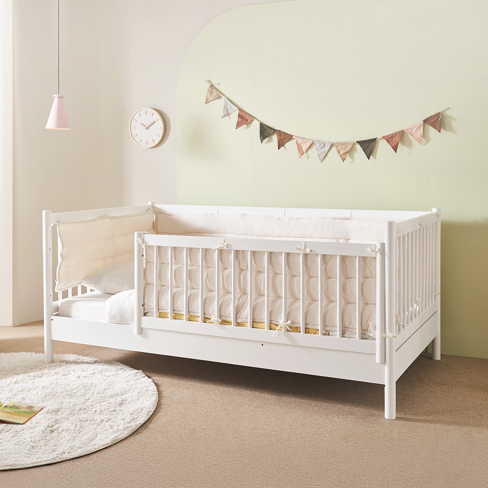 장인가구 뉴피터 SE0 어린이 원목 저상형 데이베드 가드형 침대 SS +텐셀포켓폼 범퍼