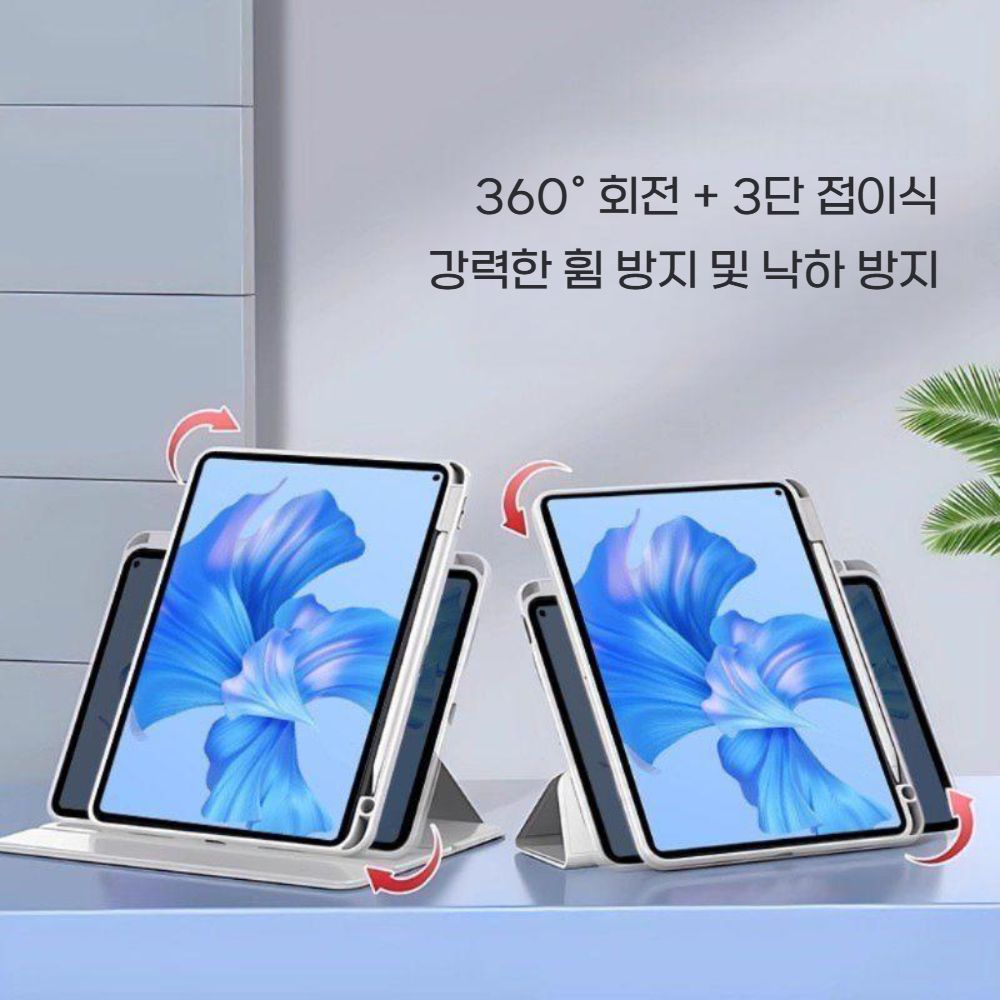 갤럭시탭 s11 울트라 케이스 아크릴 투명 s펜 슬롯 회전 거치대 - 상세 이미지 2