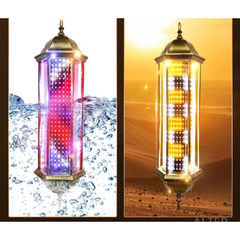 LED 레트로 미용실 사인볼 조명 라이트 간판 회전 86x28cm 골드화이트 육각 화살표 - 상세 이미지 3