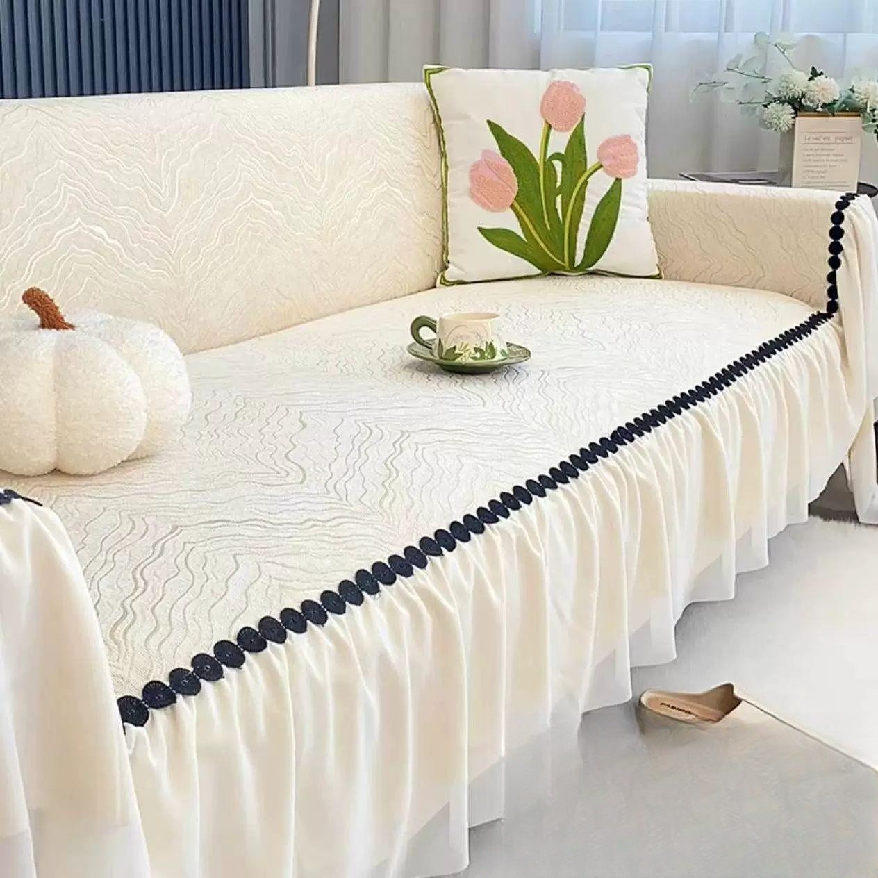 소파 스튜디오 조명 침실 아크릴 웨이브 장스탠드 엘레강트 베이지 180x260cm 2인용 - 상품 이미지