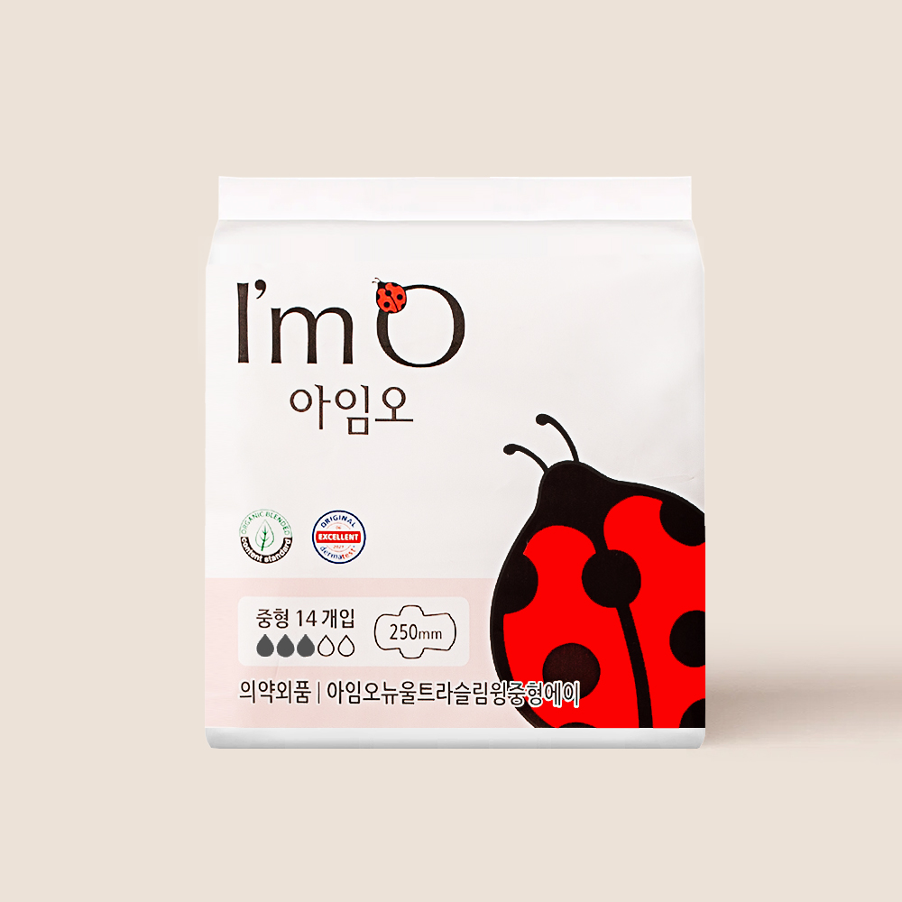 아임오 유기농 순면 생리대 팬티라이너 오버나이트 중형 단품 - 상품 이미지
