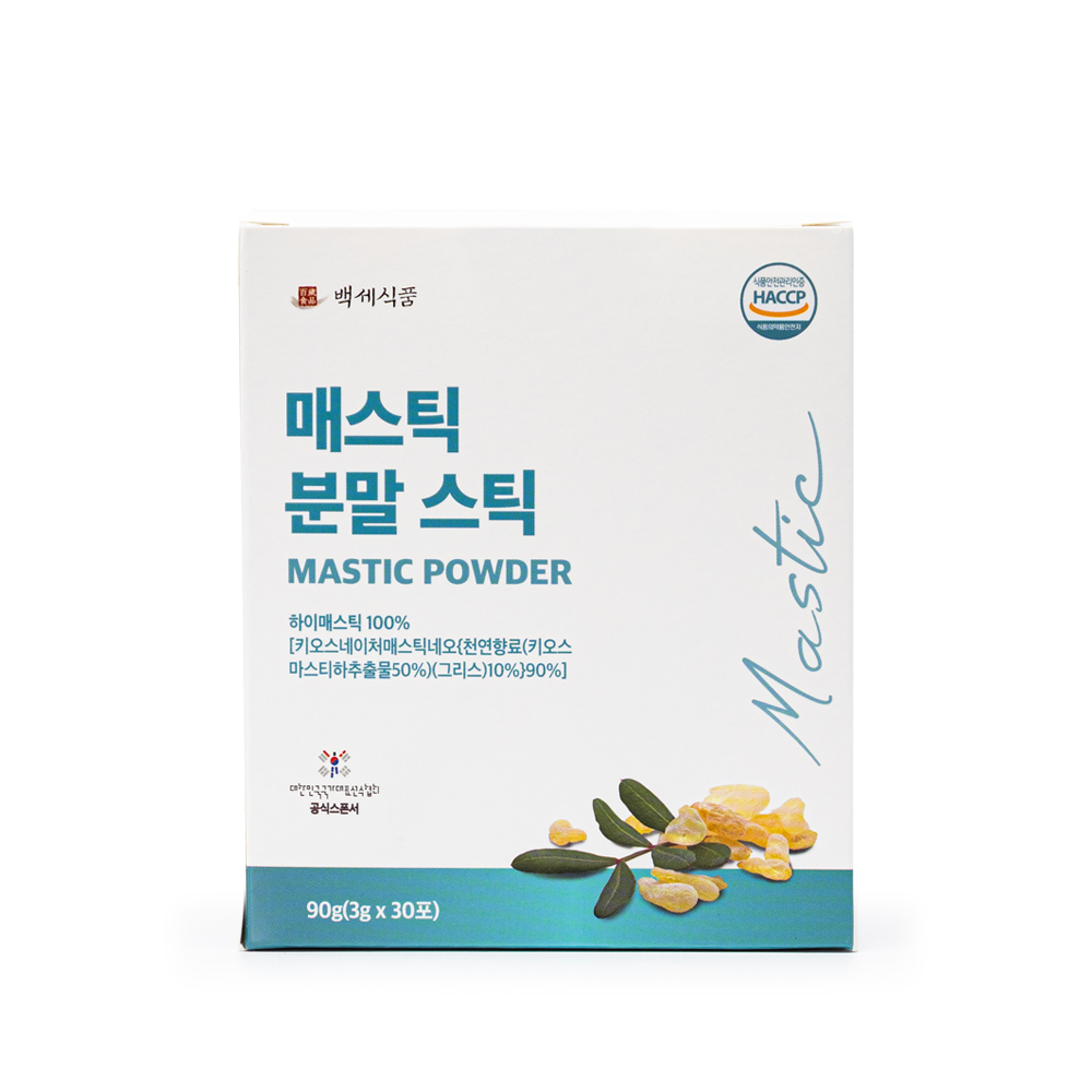 백세식품 그리스 매스틱검 분말 스틱 3g x 30포 30일분 HACCP 인증 제품 이미지