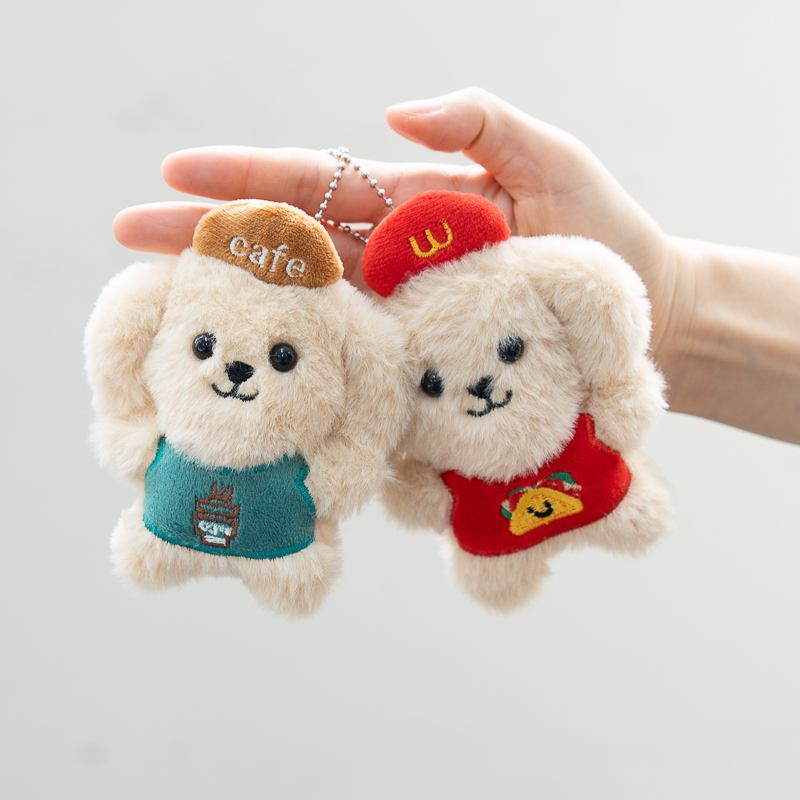 요리하는 강아지 인형 키링 요리사 바리스타 가방고리 열쇠고리 - 상품 이미지