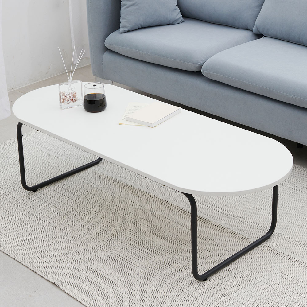 네퓨 거실 좌식 식탁 타원형 티 테이블 낮은 밥상 1200