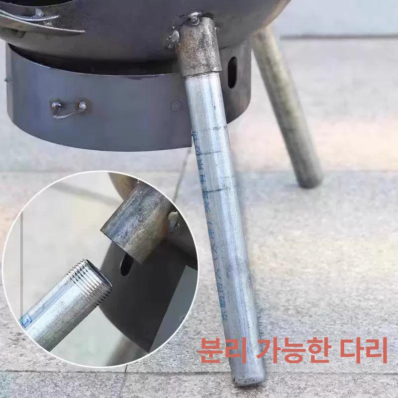 가마솥 화덕 숯불 시골 화로대 아궁이 화로 드럼통 특대형 연탄 버너링없음 43cm - 상세 이미지 4