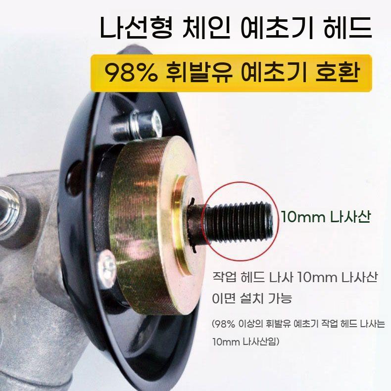 예초기 체인 날 벌초 부품 깎기 헤드 제초기 잔디 깍이 나사선 - 상세 이미지 2