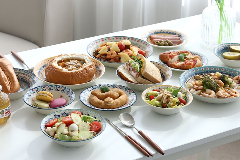 티니 플라워 빈티지 크림 디저트볼 일본 도자기 식기 - 상세 이미지 2