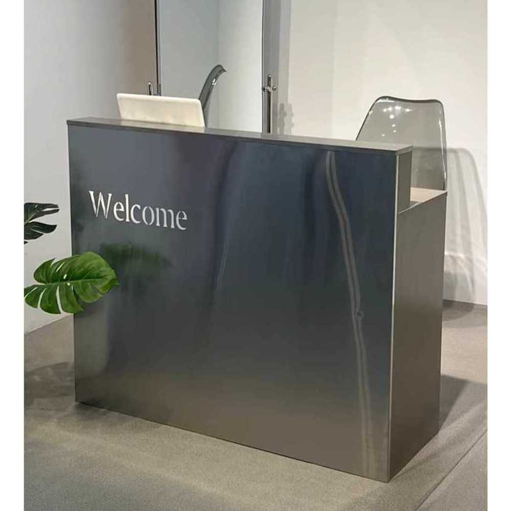 스텐 카운터 매장 계산대 철제 작업대 인테리어 가구 100x100cm + 스틸 테두리-빛 - 상품 이미지