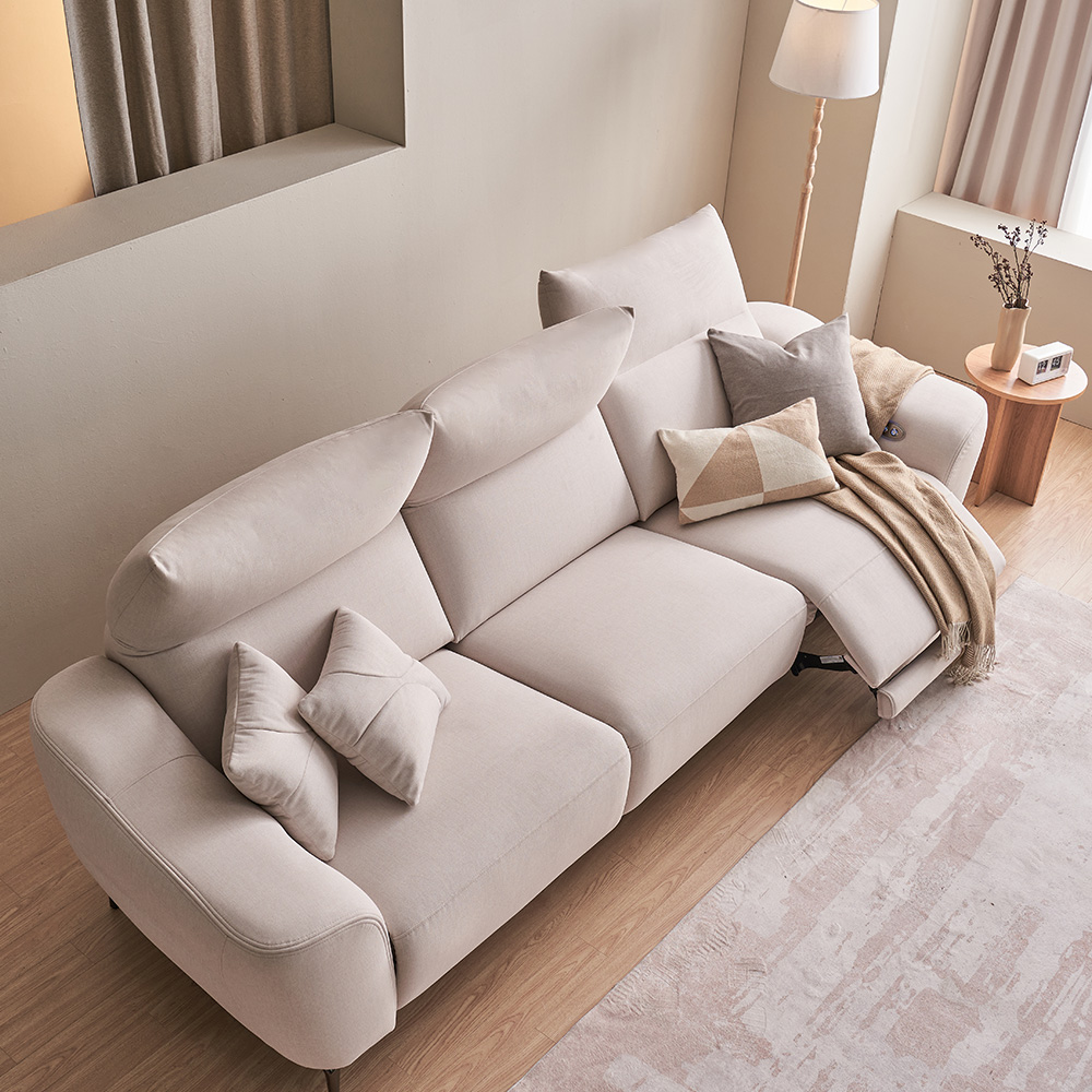 장인가구 오실리아 4인용 양방향 전동 리클라이너 패브릭 소파