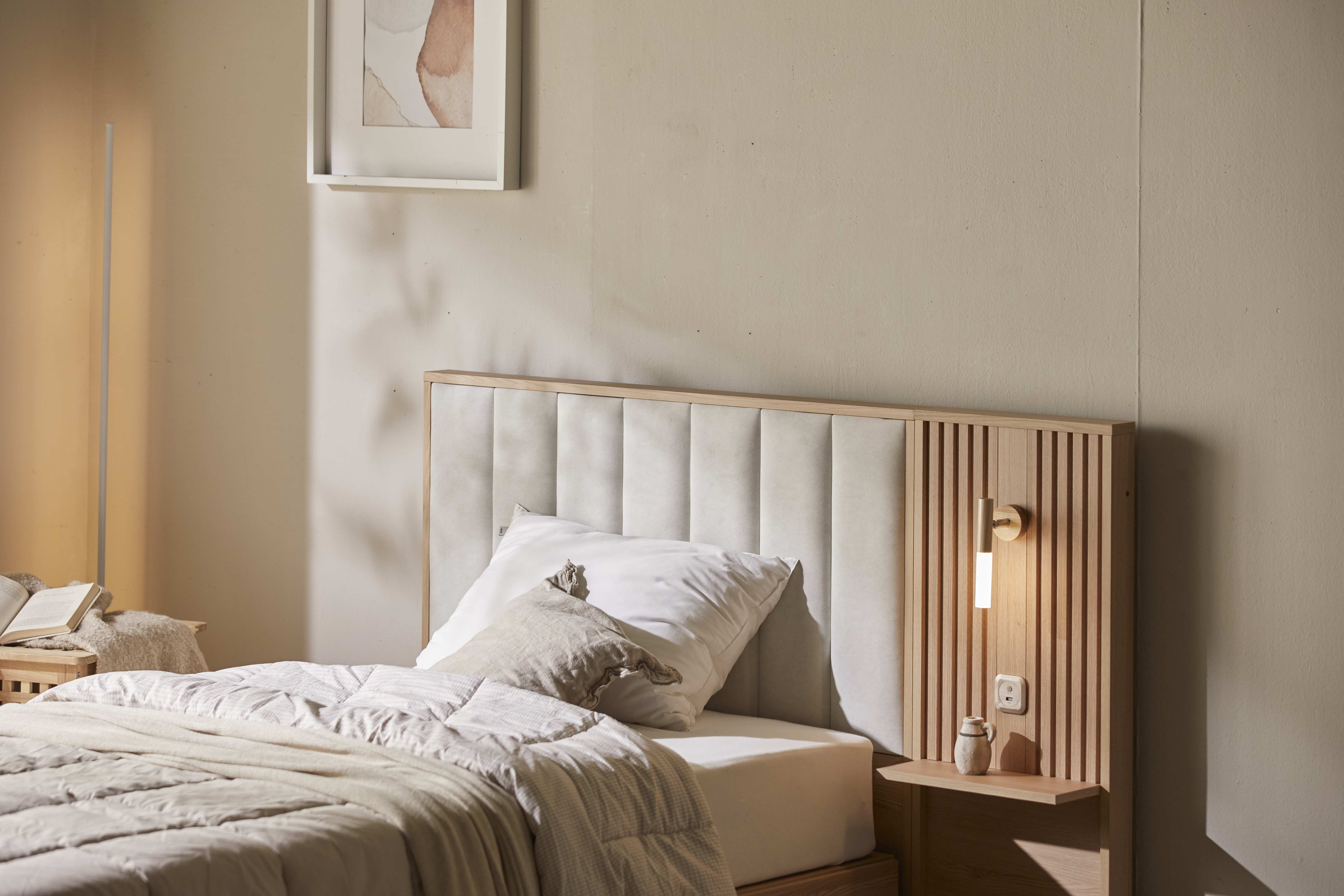 장인가구 로시 라이트 템바보드 평상형 원룸 신혼부부 수납 호텔 침대 프레임 SS 일반형