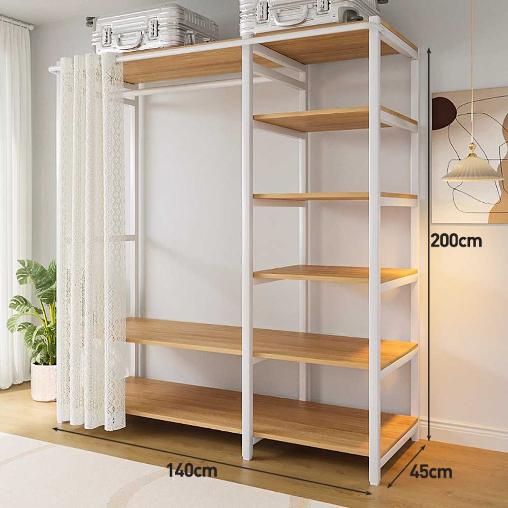 드레스룸 대형 행거 철제 선반 수납형 옷장 정리대 D형 + 120cm (블랙) 이미지 6