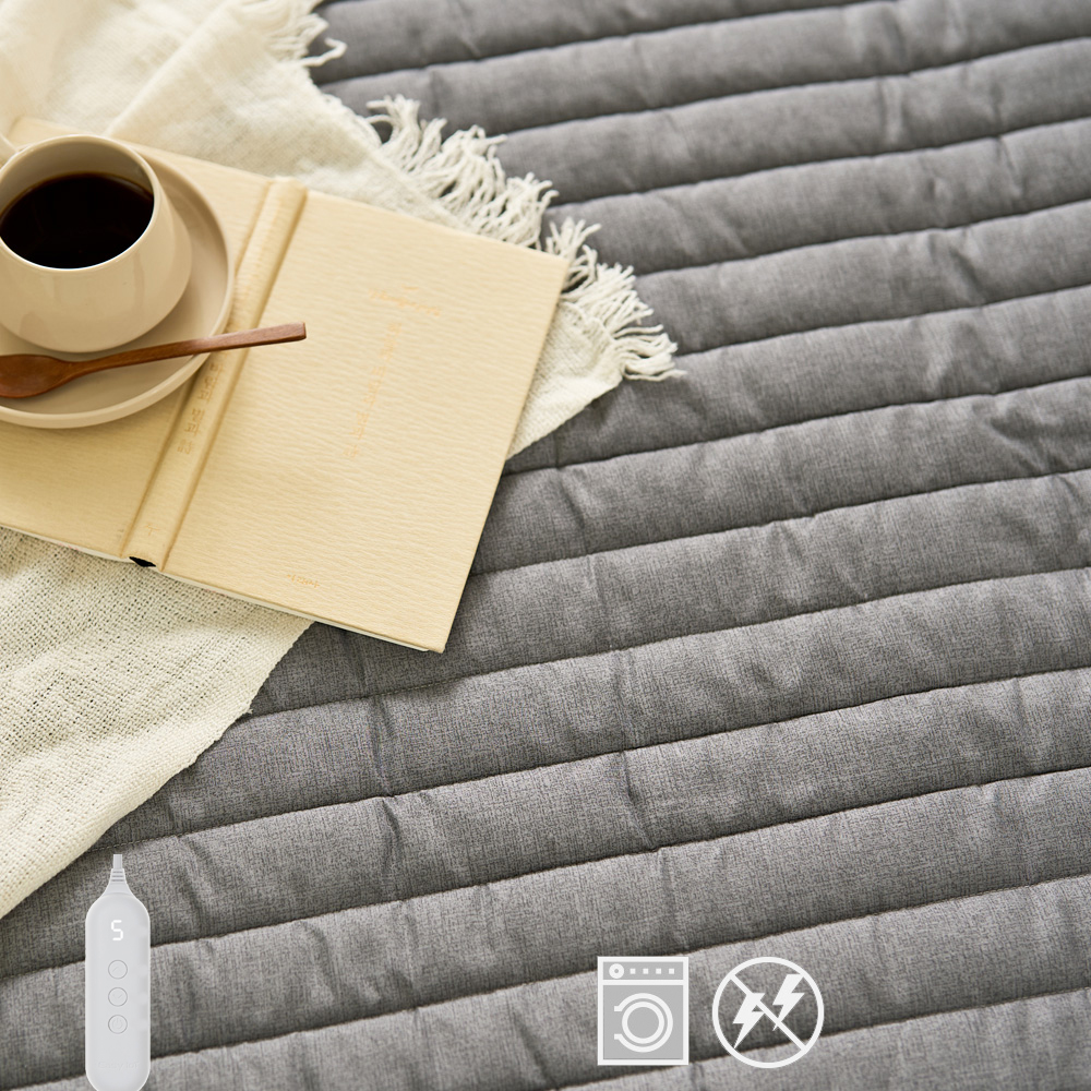 곰표한일 IoT 스마트 탄소매트 전기매트 원격제어 캠핑 가정용 그레이 세탁 킹사이즈