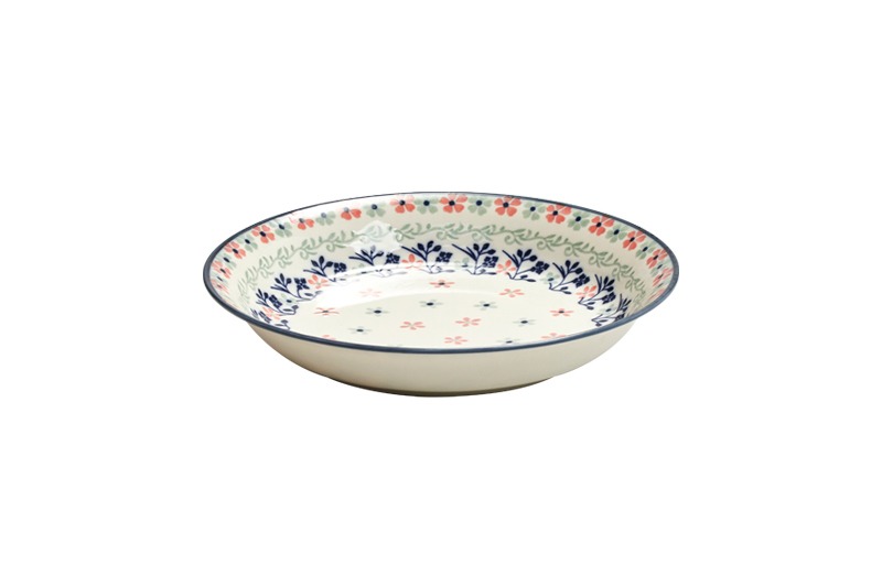 티니 플라워 빈티지 크림 파스타볼 일본 도자기 식기 - 상품 이미지