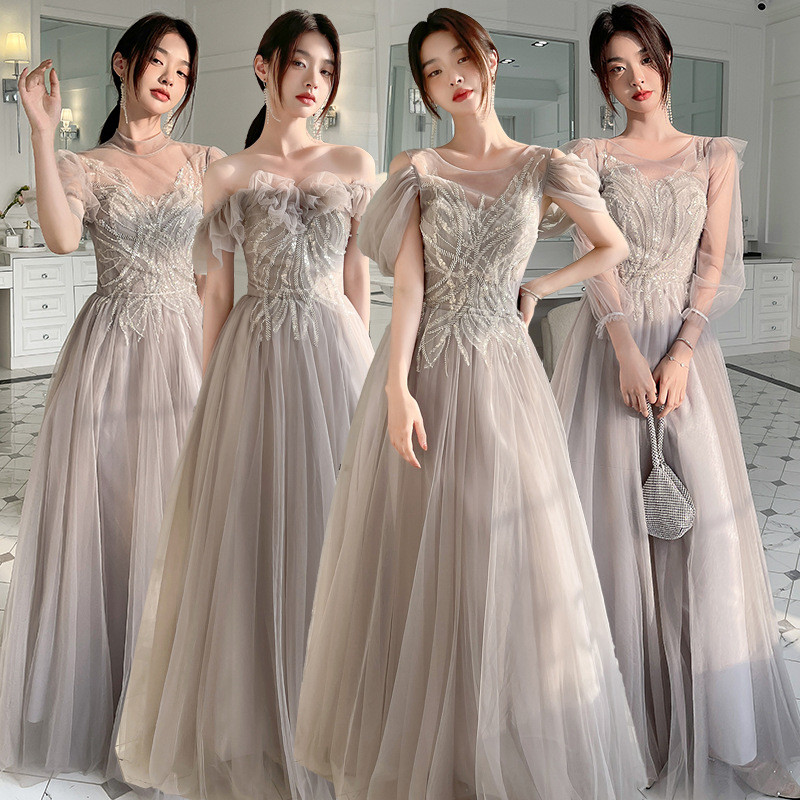 연주회 합창단 드레스 무대복 여성용 단체 행사 롱드레스 이브닝 들러리 원피스 - 상품 이미지
