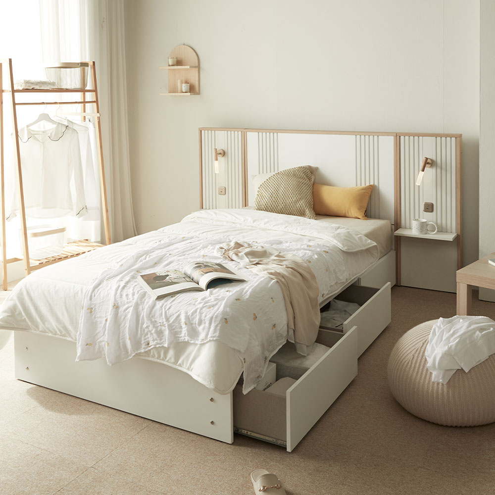 장인가구 로시 라이트 템바보드 호텔식침대+라텍폼스7존독립매트 SS 일반형 - 상품 이미지