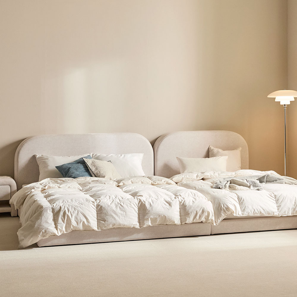 바스포르 몽글 저상형 아쿠아텍스 패브릭 킹사이즈 낮은 호텔 라지킹 침대프레임 K 다리제외