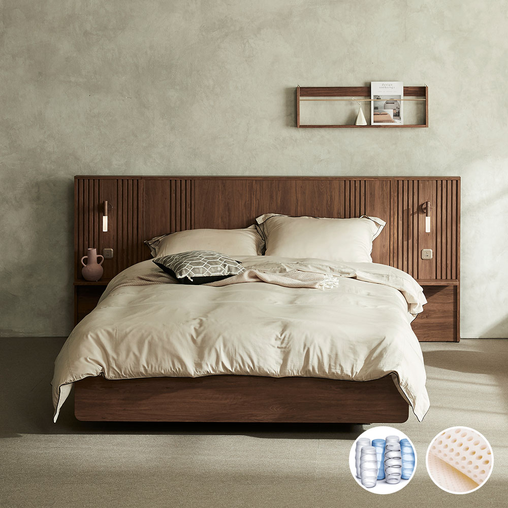 장인가구 로시 라이트 템바보드 호텔식침대+라텍폼스7존독립매트 Q 일반형 - 상품 이미지