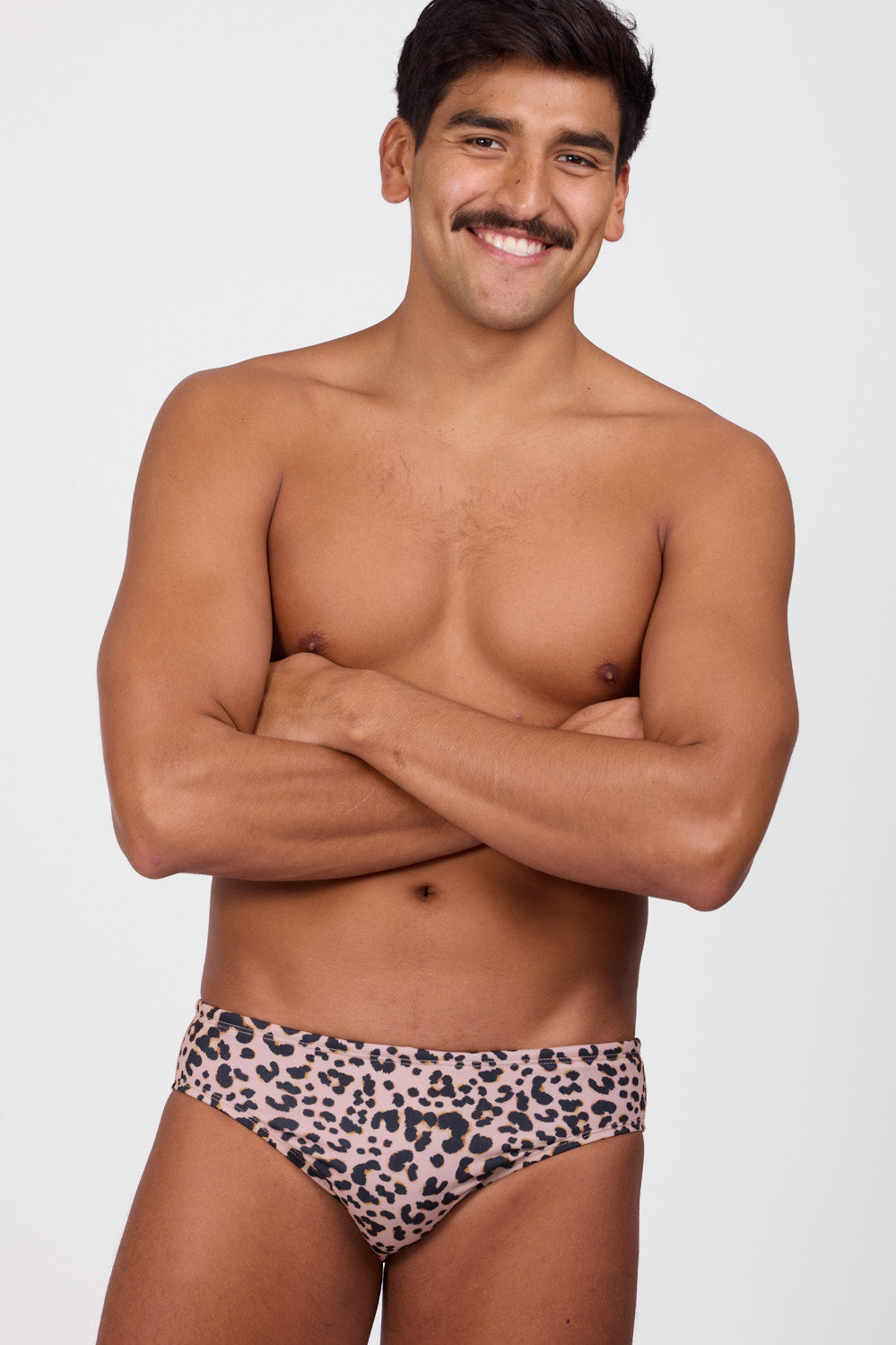 졸린 남성 브롤린 프린트 브리프 삼각 수영복 Leopard 레오파드 - 상세 이미지 4