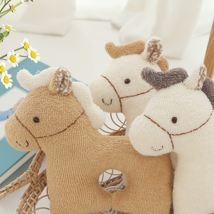 오가닉 아기 말 포니 딸랑이 애착 인형 만들기 임산부 태교바느질 아기용품 DIY