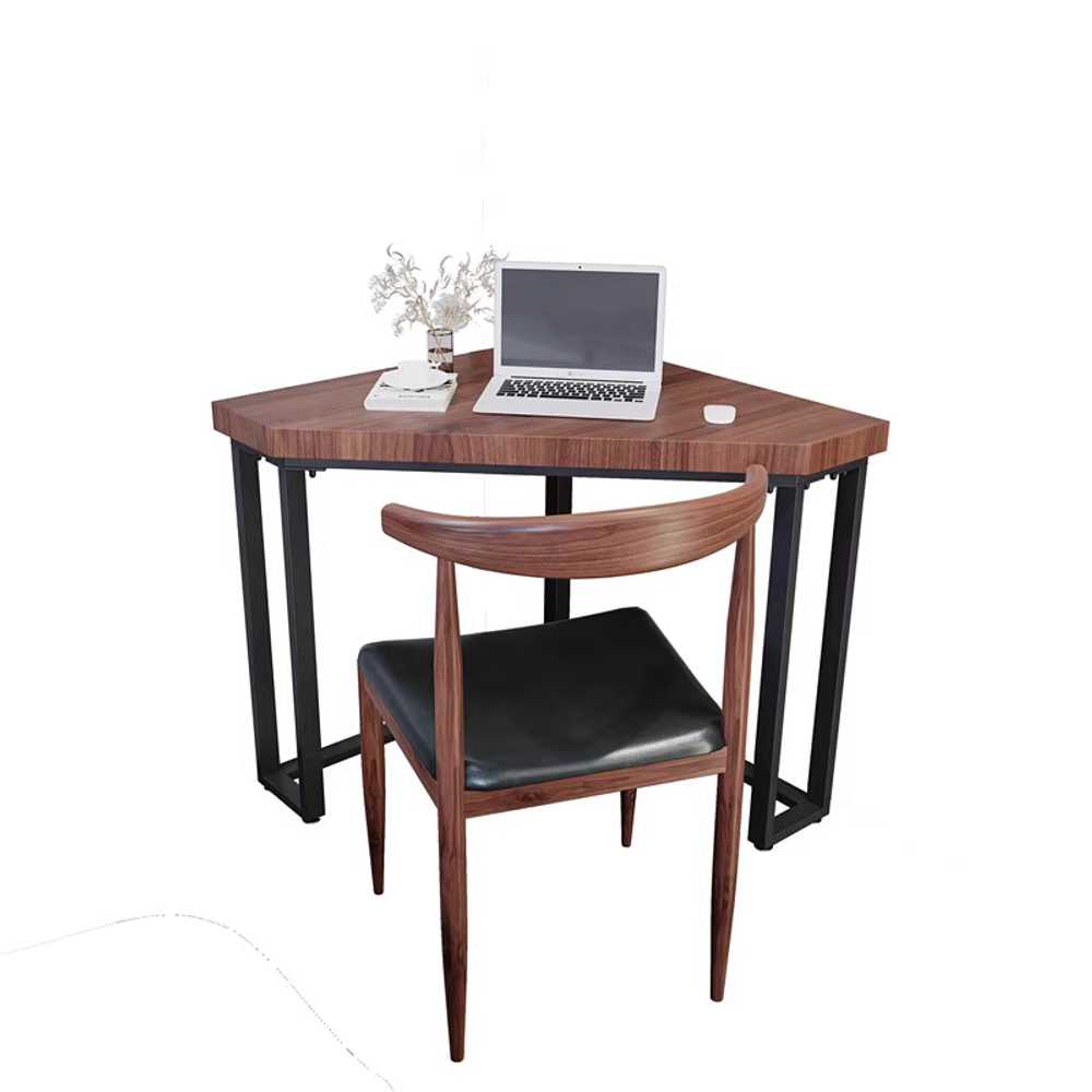 코너 책상 삼각형 디자인 북카페 원룸 소형 가구 구석 삼각 60x60x75 월넛 3cm - 상세 이미지 5