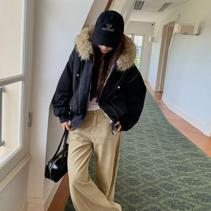 여성 겨울파카 재킷 스타일링